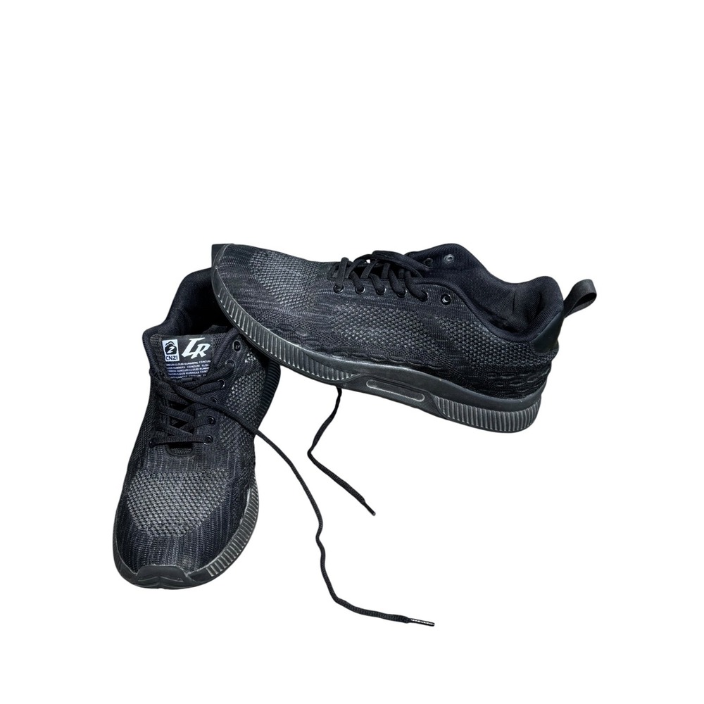 Conzuri CNZI LR Black Knit Men's Lace Up Low Top Athletic Sneakers Rubber Sole - Picture 3 of 10